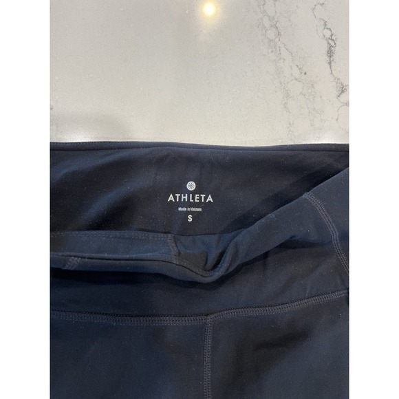 Athleta‎ Black Salutation Cutout Mesh 7/8 Yoga Athletic Leggings Women's S - Picture 4 of 8